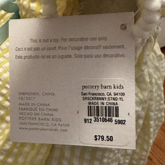 Pottery Barn Kids 32” Bunny Rabbit Set Couple Easter Freestanding Decor RARE Tag - Picture 13 of 16